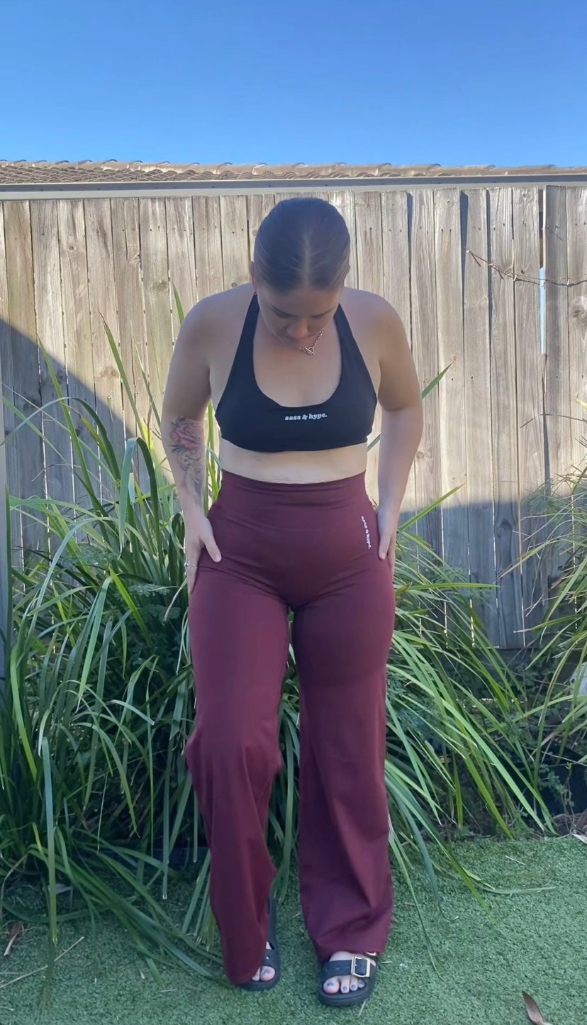 24/7 Wide Legs - Burgundy